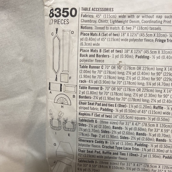Simplicity Home Decorating Pattern #8350 - Picture 6 of 6